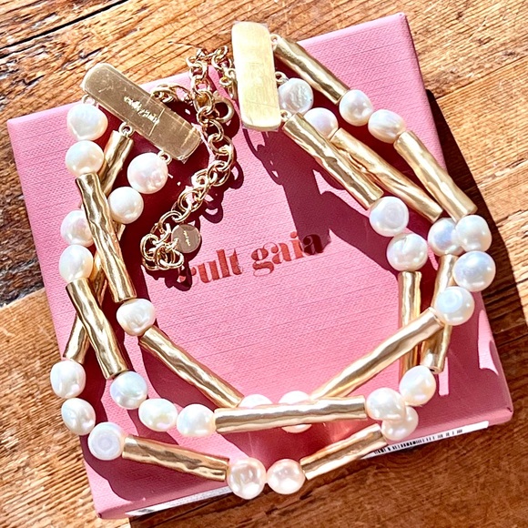 πΊπHPππΊ NWT Cult Gaia Zabelle Baroque Pearl Choker - Picture 2 of 16